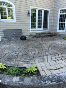patio before brick restoration