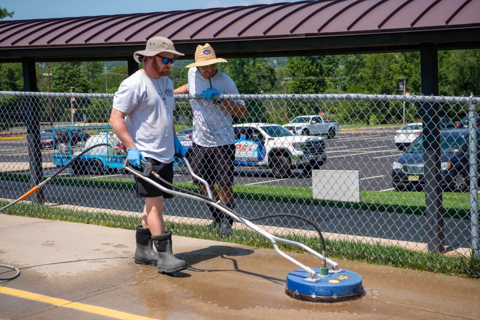 Commercial concrete cleaning