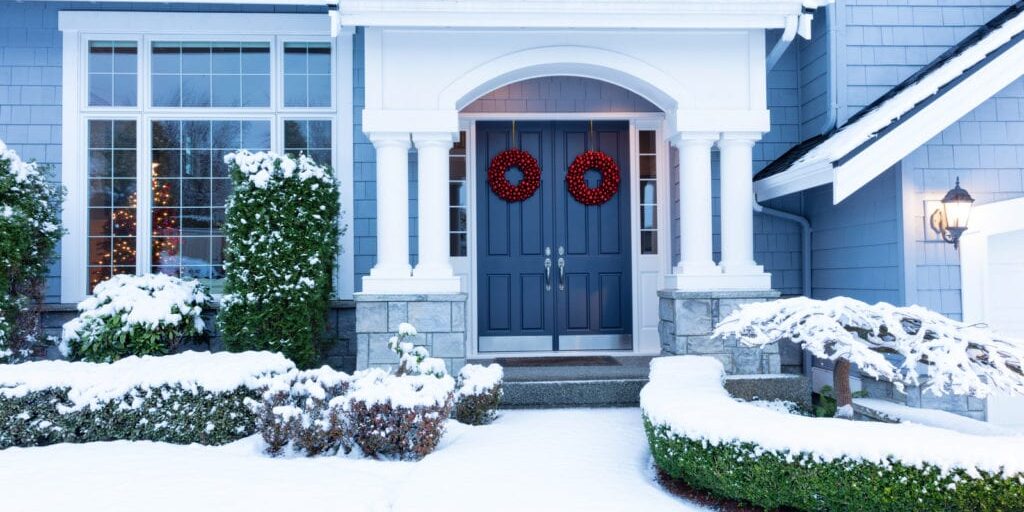 Blue wintery house
